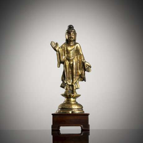 Feuervergoldete Bronzefigur des Buddha Shakyamuni - фото 2