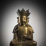 Feuervergoldete Bronze des gekrönten Buddha - photo 1