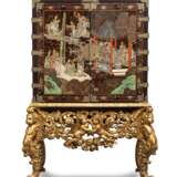 Feines und seltenes Koromandel-Lack-Kabinett auf vergoldetem Holzstand - Foto 3