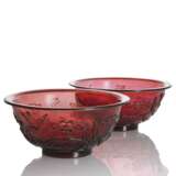 Paar rubinrote Schalen aus Pekingglas - фото 2