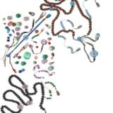 Zwei Mandarinketten aus Fruchtkernen und diverse Anhänger bzw. Kugeln u.a. aus Jadeit - photo 1