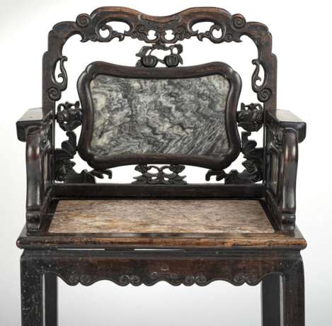 Armlehnstuhl mit eingelegten Marmorplatten - Foto 5