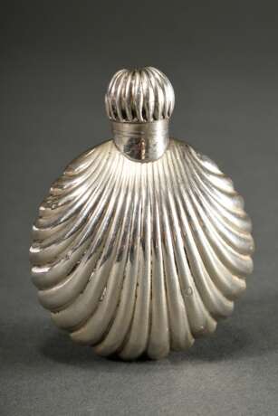 Flakon in Muschelform mit Schraubdeckel, MZ: James Dixon & Sons, Sheffield 1898, Silber 925, 33g, H. 7cm, Gebrauchsspuren - фото 1