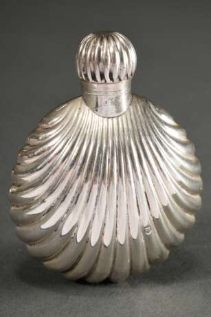 Flakon in Muschelform mit Schraubdeckel, MZ: James Dixon & Sons, Sheffield 1898, Silber 925, 33g, H. 7cm, Gebrauchsspuren - Foto 2