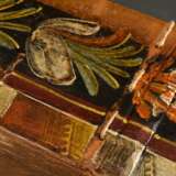 Antike Haubenschachtel "Liebespaar" und Schriftband "Die Liebes Hand macht ...", 18.Jh., Spanholz polychrom gefasst, 17,5x48x29cm, Defekt am Deckelrand - фото 5