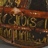 Antike Haubenschachtel "Liebespaar" und Schriftband "Die Liebes Hand macht ...", 18.Jh., Spanholz polychrom gefasst, 17,5x48x29cm, Defekt am Deckelrand - фото 9