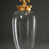 Casenove, Pierre (*1943) Kristall Vase in ovoider Form mit zoomorphem Deckel, Metall vergoldet, sign., Gießerstempel Fondica, Prägenummer 96, 1990er Jahre, H. 56cm - photo 1