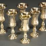 6 Kleine Kelche mit gerädeltem Dekor nach russischem Vorbild, MZ: RT&G, Birmingham 1911, Silber 925, 159g, H. 10cm - фото 1