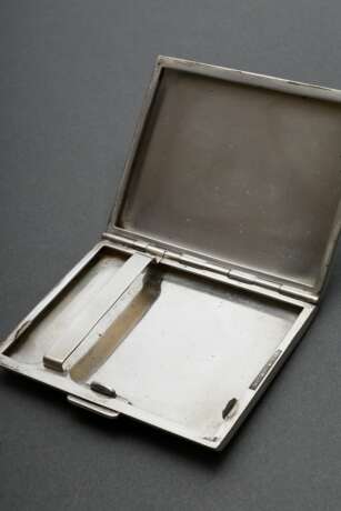 2 Diverse Teile guillochierte Streichholzschachtel Hülle (8x7cm) und Zigarettenetui (11,5x7cm), MZ: Franz Johann Jr., Silber 925, zus. 223g - Foto 5