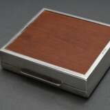 Rechteckige Zigarettendose in schlichter Façon, MZ: Kurz Gottlieb, Silber 925 mit Holz Interieur, 10x9cm, kleine Druckstelle - photo 2