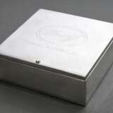 Eckige Zigarillo Box mit graviertem Deckel "Davidoff Mini Cigarillos", Handarbeit, Silber 999, 411g (m. Holzinterieur), 3,7x10,1x10,1cm - Foto 3