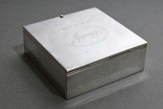 Eckige Zigarillo Box mit graviertem Deckel "Davidoff Mini Cigarillos", Handarbeit, Silber 999, 411g (m. Holzinterieur), 3,7x10,1x10,1cm - фото 4