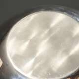 Kugelförmige Midcentury Kaviardose mit Glaseinsatz, Motto Italien, Metall versilbert, H. 18cm, Ø 17cm, Gebrauchsspuren - photo 6
