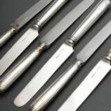 6 Hamburger Buttermesser "Fadenmuster", Bramfeld & Gutruf, Silber 800, 214g, Druckstellen - фото 1