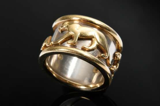 Cartier Bicolor Gold 750 Ring "Walking Panther", signiert und nummeriert, 12,2g, Gr. 50 - photo 1