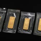 4 Diverse Degussa Gelbgold 999,9 Barren, zus. 40g, 2,4x1,1cm - Foto 2