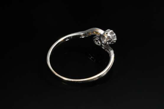 Zarter Art Deco Weißgold 750 Toi et Moi Ring mit Altschliff Diamanten (zus. ca. 0.50ct/VSI/W), 1,7g, Gr. 56 - Foto 3