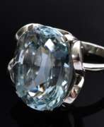 Каталог товаров. Mondäner Weißgold 800 Ring mit facettiertem hellblauem Topas (ca. 37ct), Handarbeit, 20,2g, Gr. 57