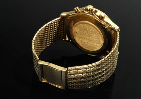 Gelbgold 750 Jaeger LeCoultre Heraion Chronographe Reveil Armbanduhr mit angesetztem Gelbgold 585 Armband, Quartzwerk, Stunden-, Minuten-, Sekunden-, Datum- , Alarm-, Wecker- und Stoppfunktionen, 87,2g, Ø 3,6cm, L. 16,5c… - photo 2