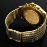 Gelbgold 750 Jaeger LeCoultre Heraion Chronographe Reveil Armbanduhr mit angesetztem Gelbgold 585 Armband, Quartzwerk, Stunden-, Minuten-, Sekunden-, Datum- , Alarm-, Wecker- und Stoppfunktionen, 87,2g, Ø 3,6cm, L. 16,5c… - Foto 2