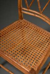 Zierlicher Stuhl mit Bambus Trompe l’oeil Gestell und geflochtenem Sitz, wohl England, Ende 19.Jh., H. 45/82,5cm