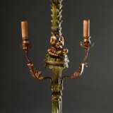 Dekorative Wandapplike "Flötenspieler unter Palme" im Colonial Stil, Holz und Metall farbig gefasst, 2flammig elektrifiziert, Anfang 20.Jh., 82x37,5x16cm - photo 2