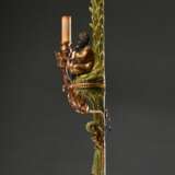 Dekorative Wandapplike "Flötenspieler unter Palme" im Colonial Stil, Holz und Metall farbig gefasst, 2flammig elektrifiziert, Anfang 20.Jh., 82x37,5x16cm - photo 8