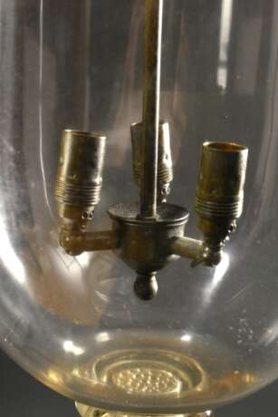 Große Glas Ampel "Stall Laterne" in Metall Montierung nach klassischem Vorbild, elektrifiziert, H. ca. 65cm, Ø ca. 31cm - photo 4