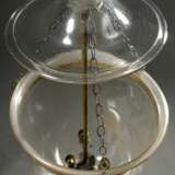 Große Glas Ampel "Stall Laterne" in Metall Montierung nach klassischem Vorbild, elektrifiziert, H. ca. 65cm, Ø ca. 31cm - photo 6
