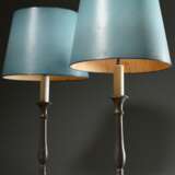Paar große Zinn Leuchter in schlichter Form als Lampen montiert 19.Jh., H. 83cm, Boden offen - фото 2