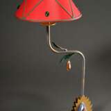 Casenove, Pierre (*1943) "Jaume" Tischlampe, Metallguss farbig bemalt, elektrifiziert, H. 62cm, 1 Lampenschirm extra - photo 1