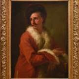 Unbekannter Portraitist des 18.Jh. „Zar Peter der Große (1672-1725)", Öl/Leinwand auf Hartfaser kaschiert, Prunkrahmen (kleine Defekte), 99,5x75cm (m.R. 125x101cm), rest., Craquelé - photo 2