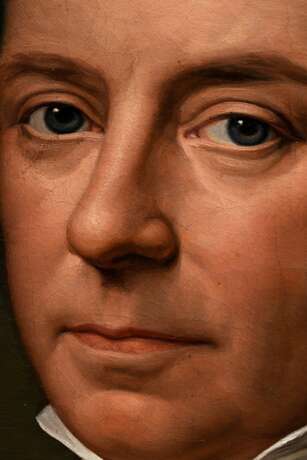 Unbekannter Maler um 1810 "Portrait Anton Diedrich Gütschow (1765-1833)", (ehem. Bürgermeister von Lübeck), Öl/Leinwand, verso bez., Prunkrahmen, 59,7x45,3cm (m.R. 77,5x66,5cm), kleine Defekte der Maloberfläche… - photo 4