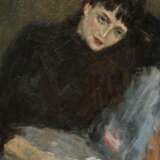 Unbekannter Künstler um 1900 "Lesende", Öl/Leinwand, 50,5x40,7cm (m.R. 62,7x52,6cm), Craquelé - фото 1