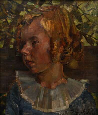 Grimm, Arthur (1883-1948) "Portrait eines Mädchens" 1920, Öl/Leinwand, u.r. sign./dat., 35,7x30,5cm (m.R. 45,5x40cm) - фото 1