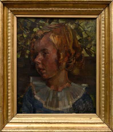 Grimm, Arthur (1883-1948) "Portrait eines Mädchens" 1920, Öl/Leinwand, u.r. sign./dat., 35,7x30,5cm (m.R. 45,5x40cm) - Foto 2