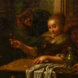 Unbekannter niederländischer Meister des 17./18.Jh. "Gast- oder Freudenhausszene", in der Art von Egbert van Heemskerk II (1635-1704), Öl/Leinwand, verso Provenienzangaben, Prunkrahmen, 47x37,5cm (m.R. 67x57cm)… - фото 5