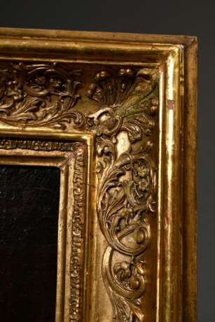 Unbekannter niederländischer Meister des 17./18.Jh. "Gast- oder Freudenhausszene", in der Art von Egbert van Heemskerk II (1635-1704), Öl/Leinwand, verso Provenienzangaben, Prunkrahmen, 47x37,5cm (m.R. 67x57cm)… - Foto 8