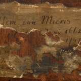 Mieris, Willem van (1662-1747) zugeschr. "Fischhändlerin", Öl/Holz, verso bez. u.a. "Cert= Dr. M.J. Friedländer", 19,6x16,2cm (m.R. 34,8x31cm) - Foto 8