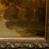 Ibbetson, Julius Caesar (1759-1817) zugeschr. "Felsige Landschaft mit Brücke", Öl/Holz, verso bez., 19x23,5cm (m.R. 30,7x35,2cm), Craquelé - Foto 3