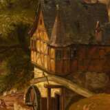 Leonhardi, Eduard Emil August (1826-1905) "Wassermühle", Öl/Leinwand, 60x73cm (m.R. 77x90cm), kleine Defekte der Maloberfläche, leichtes Craquelé - Foto 4