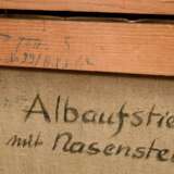 Rühle, Clara (1885-1947) "Albaufstieg am Drachenloch mit Nasenstein und Steinbrecherhaus", Öl/Leinwand, verso bez., Slg.-Stempel "H. Fromm" (Heinrich Fromm?), 67x71,3cm (m.R. 80x84,5cm), kleine Leinwa… - photo 4