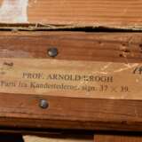 Krog, Arnold (1856-1931) "Weiter Himmel über Dünenlandschaft (bei Kandestederne)", Öl/Leinwand doubliert, u.l. sign., verso auf Klebeetikett bez./betit., 37,2x38,8cm (m.R. 53,3x54,3cm), rest. - Foto 5