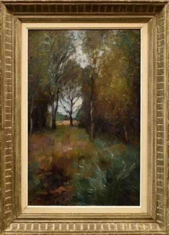 Herbst, Thomas (1848-1915) "Birkenwäldchen", Öl/Malpappe, verso Nachlassstempel, WVZ 878, Impressionisten Rahmen, 58,6x39cm (m.R. 74x53cm) - photo 2