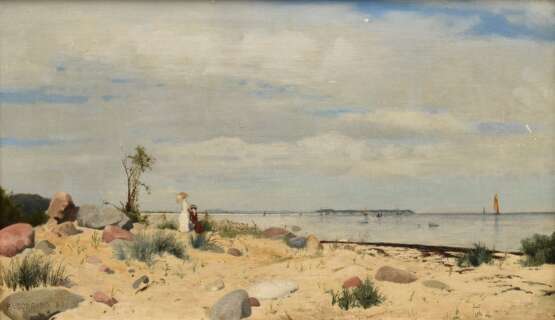 Vorgang, Paul (1860-1927) "Strandspaziergang" 1883, Öl/Leinwand, u.l. sign./dat., 30,5x50,5cm (m.R. 35,5x55,5cm), kleine Defekte der Maloberfläche - photo 3