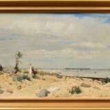 Vorgang, Paul (1860-1927) "Strandspaziergang" 1883, Öl/Leinwand, u.l. sign./dat., 30,5x50,5cm (m.R. 35,5x55,5cm), kleine Defekte der Maloberfläche - photo 4