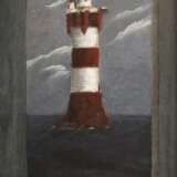 Meier, Volker (1932-1993) "Ausblick auf Leuchtturm Rothesand (Roter Sand)" 1968, Öl/Leinwand, verso Nachlassstempel, betit. und Klebeetikett "Kunsthandlung Menzel/Hbg.", WVZ 1968/19, 55x35,5cm (m.R. 6… - photo 1