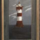 Meier, Volker (1932-1993) "Ausblick auf Leuchtturm Rothesand (Roter Sand)" 1968, Öl/Leinwand, verso Nachlassstempel, betit. und Klebeetikett "Kunsthandlung Menzel/Hbg.", WVZ 1968/19, 55x35,5cm (m.R. 6… - Foto 2