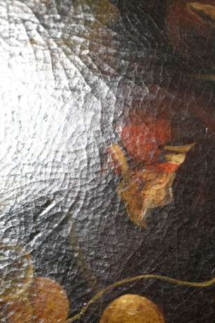 Unbekannter Künstler des 18./19.Jh. "Obststillleben", Öl/Leinwand doubliert, vergoldeter, breiter Rahmen, 34,5x50cm (m.R. 45x62,5cm), Craquelé - photo 3