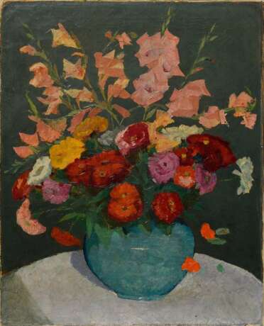 Reuss-Löwenstein, Harry (1880-1966) "Blumenstillleben in Vase" 1908, Öl/Leinwand, mit separater Nachlassangabe, 75,3x60cm, Craquelé - Foto 1
